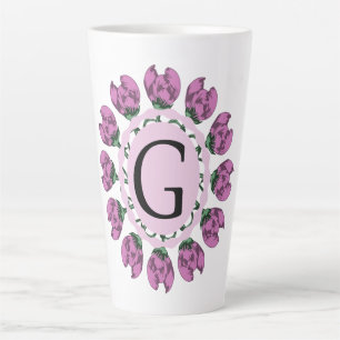 Capital letter G floral monogram Latte Mug