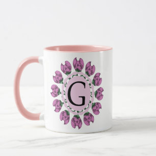 Capital letter G floral monogram Mug