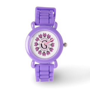 Capital letter G floral monogram Watch