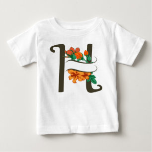 Capital letter H floral monogram Baby T-Shirt