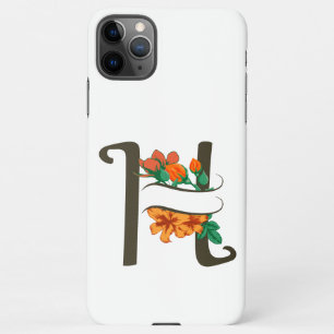 Capital letter H floral monogram iPhone 11Pro Max Case