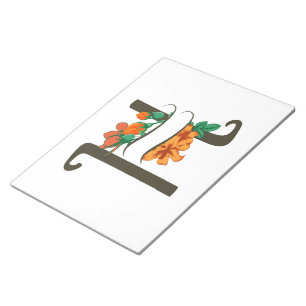 Capital letter H floral monogram Notepad