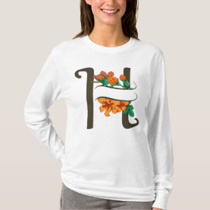 Capital letter H floral monogram T-Shirt