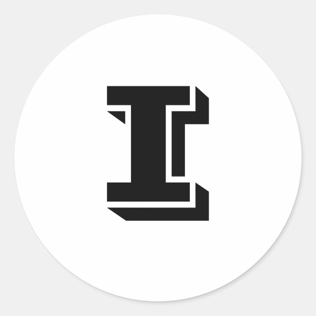 Capital Letter I Small Round Stickers by Janz (Front)