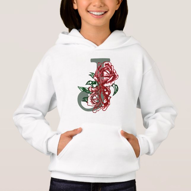Capital letter J floral monogram (Front)