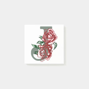 Capital letter J floral monogram Post-it Notes