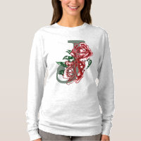Capital letter J floral monogram