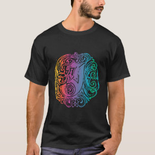 Capital Letter J Initial Fancy Vintage Retro Gradi T-Shirt