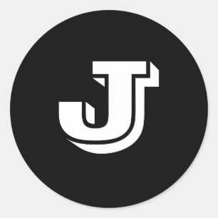 Capital Letter J Large Round Stickers by Janz