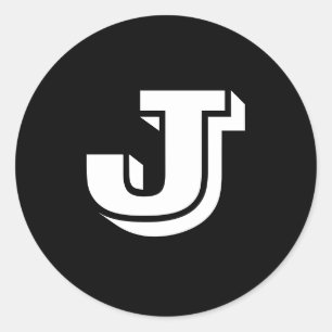 Capital Letter J Small Round Stickers by Janz