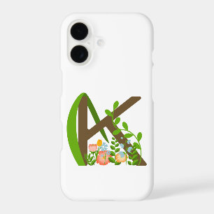 Capital letter K floral monogram