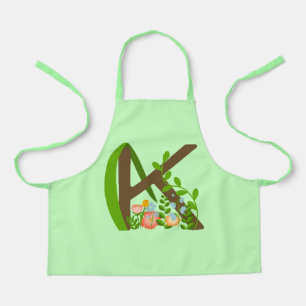 Capital letter K floral monogram Apron