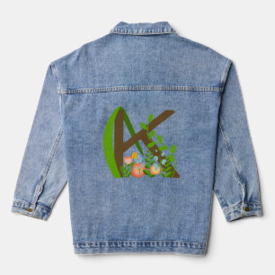 Capital letter K floral monogram Denim Jacket