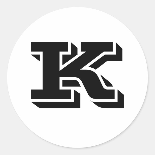 Capital Letter K Small Round Stickers by Janz (Front)