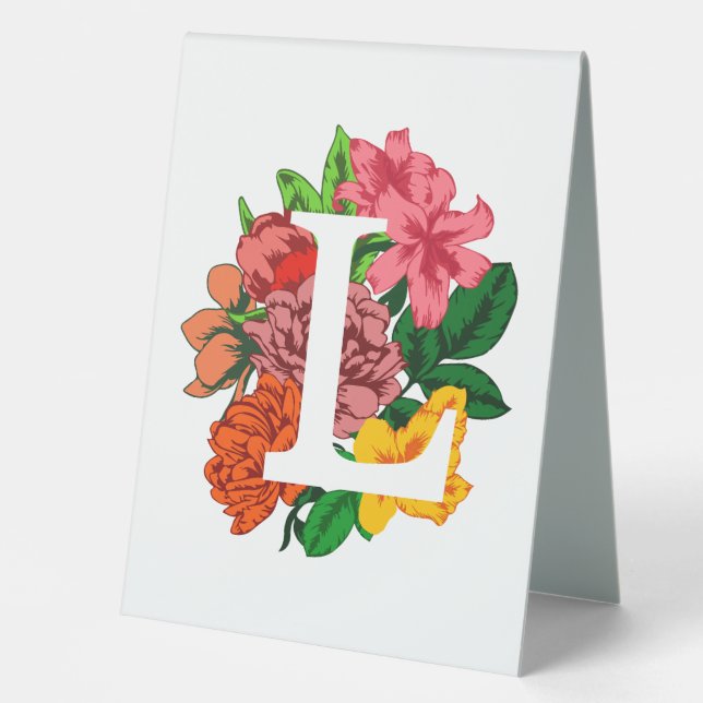 Capital letter L floral monogram (Front)
