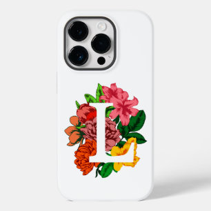 Capital letter L floral monogram Case-Mate iPhone 14 Pro Case