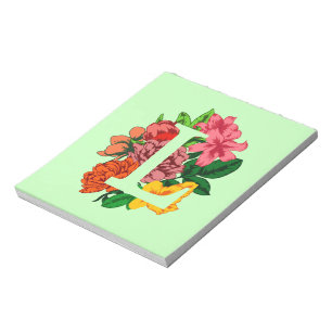 Capital letter L floral monogram Notepad