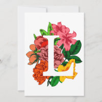 Capital letter L floral monogram
