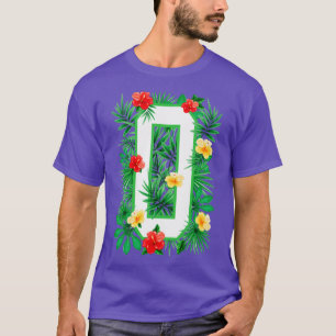 Capital Letter O Alphabet Monogram Initial Flower T-Shirt