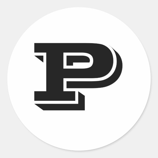 Capital Letter P Small Round Stickers by Janz (Front)