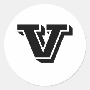 Capital Letter V Small Round Stickers by Janz