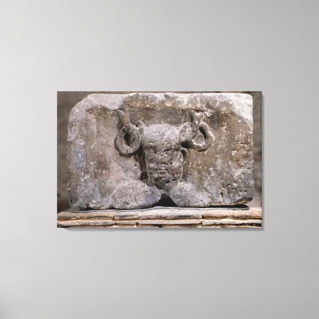 Capital of the Nautes Pillar depicting Cernunnos Canvas Print (Front)