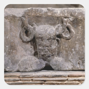 Capital of the Nautes Pillar depicting Cernunnos Square Sticker