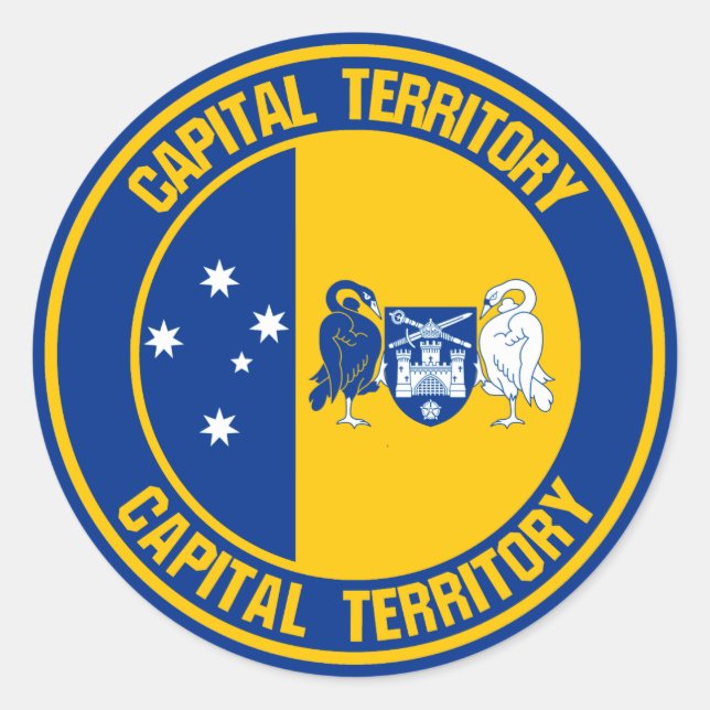 Capital Territory Round Emblem Classic Round Sticker (Front)