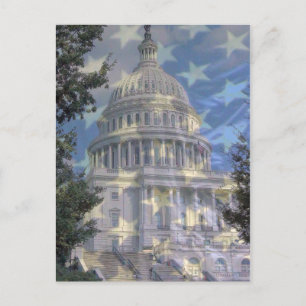 capital w stars postcard