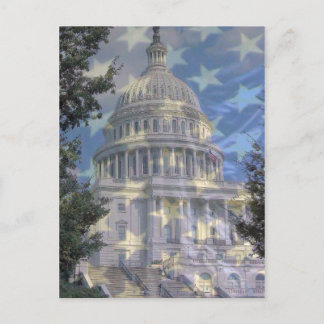 capital w stars postcard