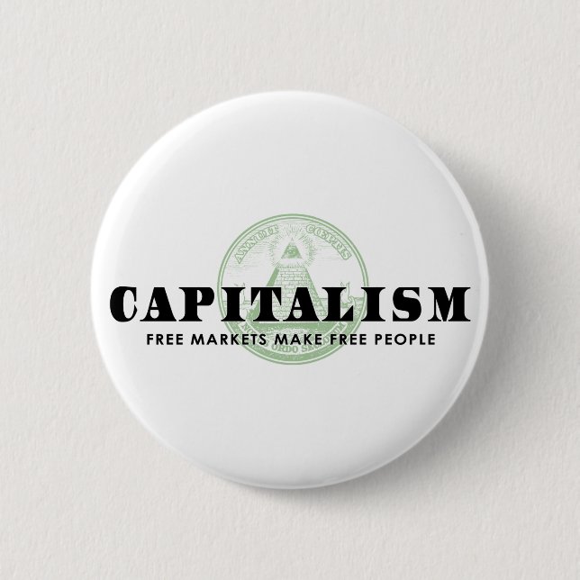 Capitalism 6 Cm Round Badge (Front)