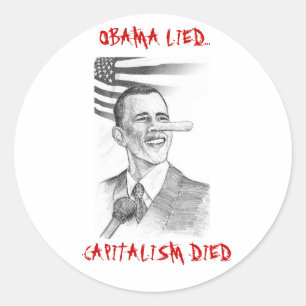 Capitalism Died Classic Round Sticker