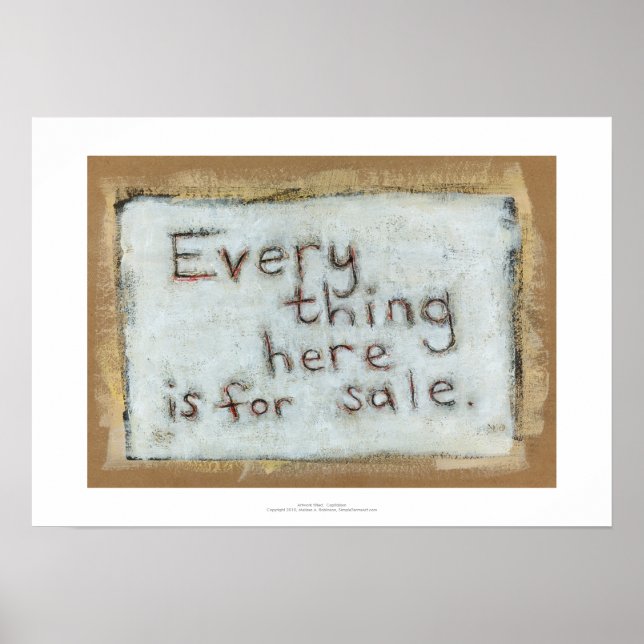 Capitalism painting raw primitve fun modern art poster (Front)