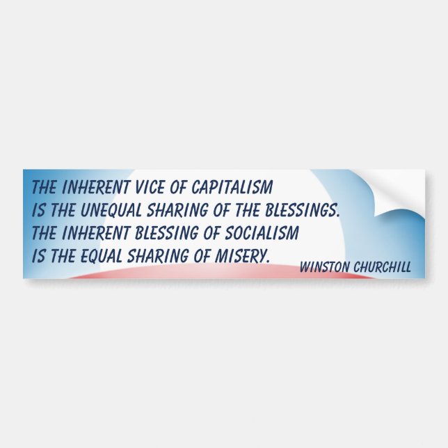 Capitalism v Socialism (Churchill) Bumper Sticker (Front)