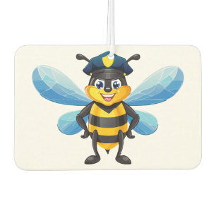 Capitan bee with police hat car air freshener