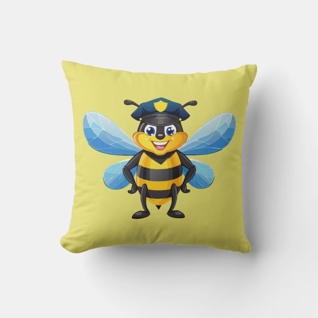 Capitan bee with police hat cushion (Front)