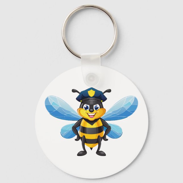 Capitan bee with police hat key ring (Front)