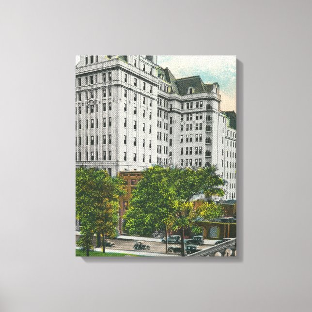 Capitol Approach View of NY Telephone Co. Bldg Canvas Print (Front)