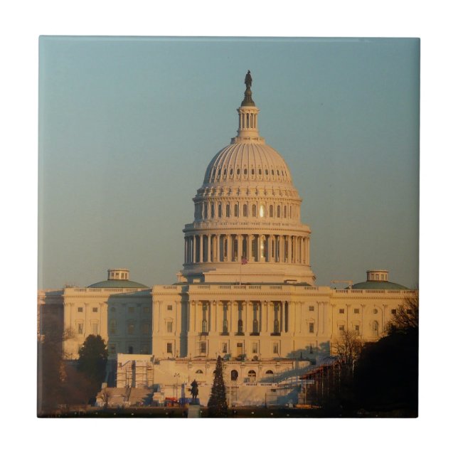 Capitol at Christmas Washington DC Holiday Tile (Front)