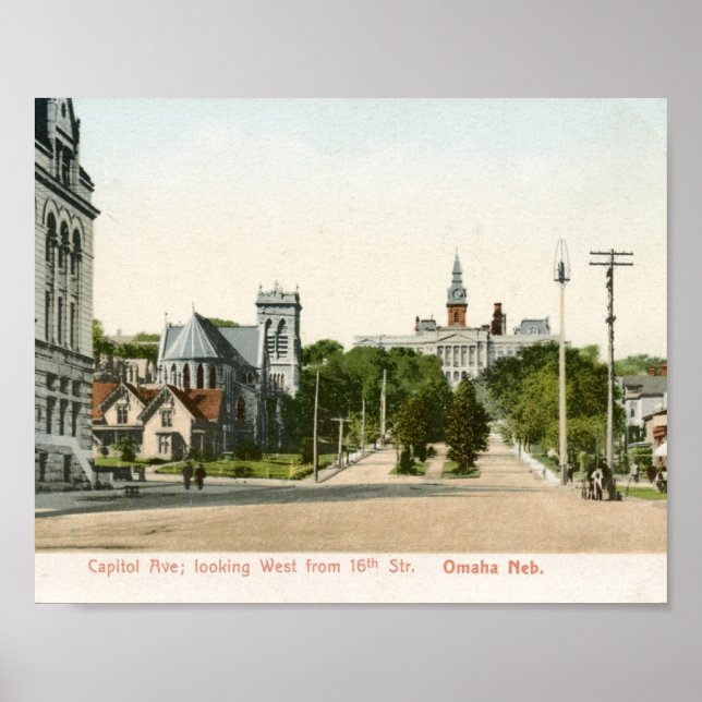 Capitol Ave., Omaha, Nebraska Vintage Poster (Front)