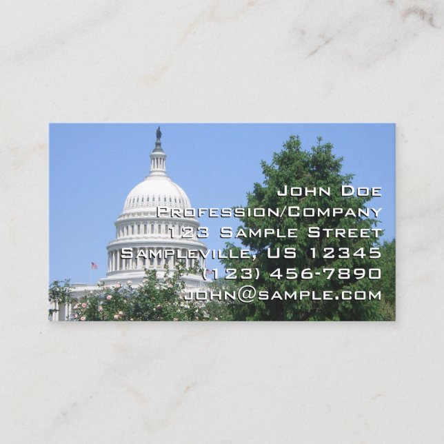Capitol Building from Bartholdi Park Business Card (Front)