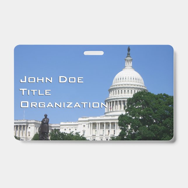 Capitol Building in Washington DC ID Badge (Front)