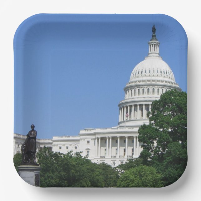 Capitol Building in Washington DC Paper Plate (Front)
