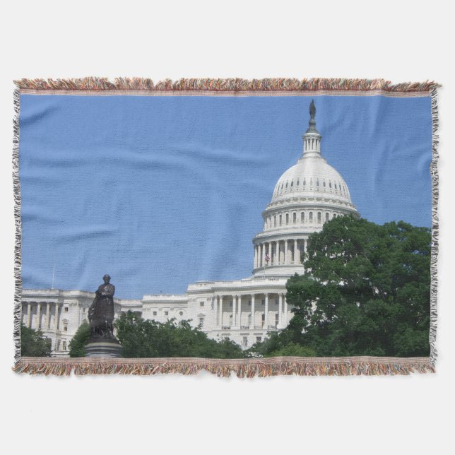 Capitol Building in Washington DC Throw Blanket (Front)