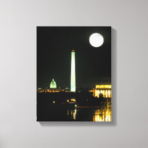 Capitol Building, Lincoln Memorial, Washington Canvas Print