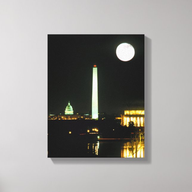 Capitol Building, Lincoln Memorial, Washington Canvas Print (Front)