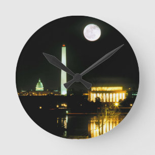 Capitol Building, Lincoln Memorial, Washington Round Clock