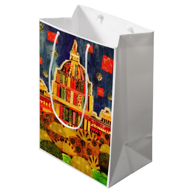 Capitol Custom Glossy Medium Colourful Gift Bag (Front Angled)
