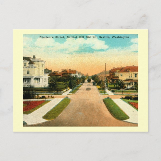 Capitol Hill District, Seattle, Washington Vintage Postcard (Front)