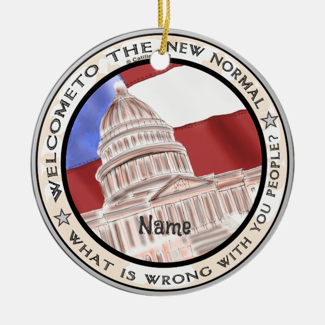 Capitol New Normal Political  Ceramic Tree Decoration (Front)